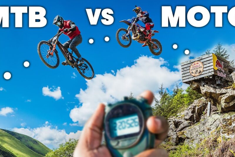 MTB vs. Moto: What’s the Faster Way Down Red Bull Hardline Course?