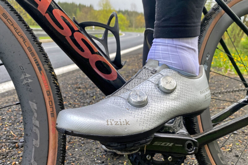 Pas Normal Mechanism x Fizik Carbon Road Shoe Collab Crafts Shiny Silver Slippers Review Bikerumor